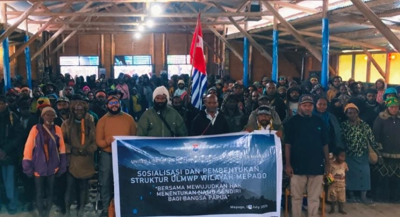 Sebanyak 157 orang pengurus , yang terdiri dari pimpinan dan anggota ULMWP atau United Liberation Movement for West Papua wilayah Meepago, secara resmi dikukuhkan. - IST