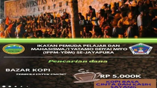 Ikatan Pemuda Pelajar dan Mahasiswa/i Yatamo Deiyai Miyo atau IPPM-YDM di Kota Jayapura, Papua, menggalang dana untuk menyukseskan musyawarah besar (mubes) VII yang dimulai pada 16 Maret 2026. - Wagadei/Frans You.