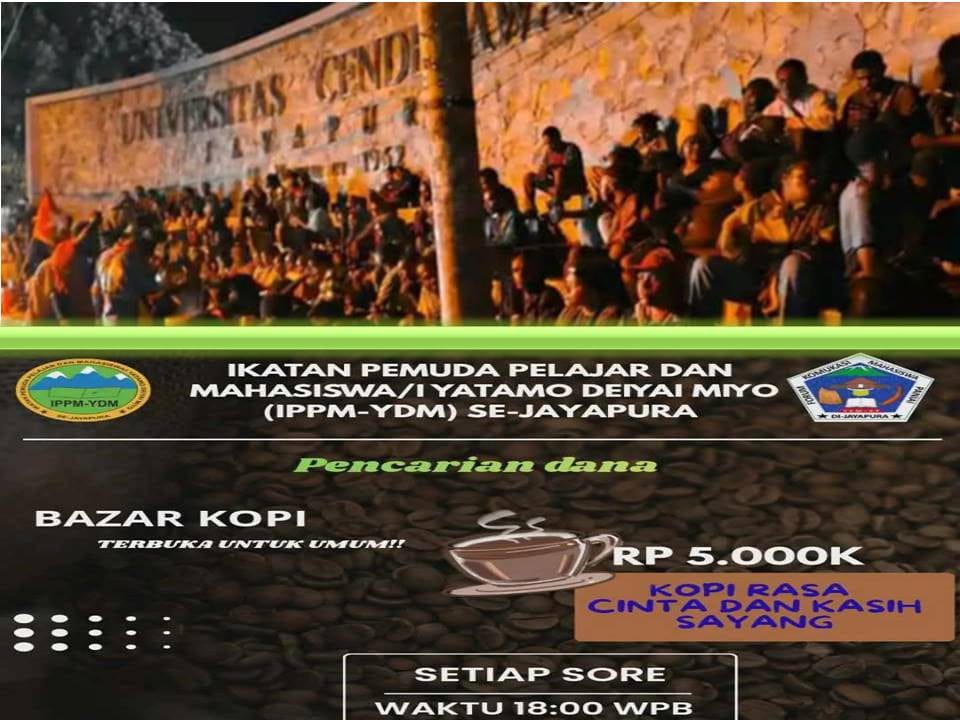 Ikatan Pemuda Pelajar dan Mahasiswa/i Yatamo Deiyai Miyo atau IPPM-YDM di Kota Jayapura, Papua, menggalang dana untuk menyukseskan musyawarah besar (mubes) VII yang dimulai pada 16 Maret 2026. - Wagadei/Frans You.