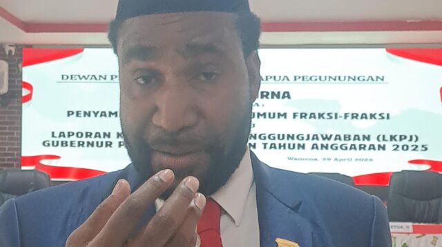 Ketua DPRP Provinsi Papua Pegunungan Yos Elepore. - Wagadei/Yas Wenda.