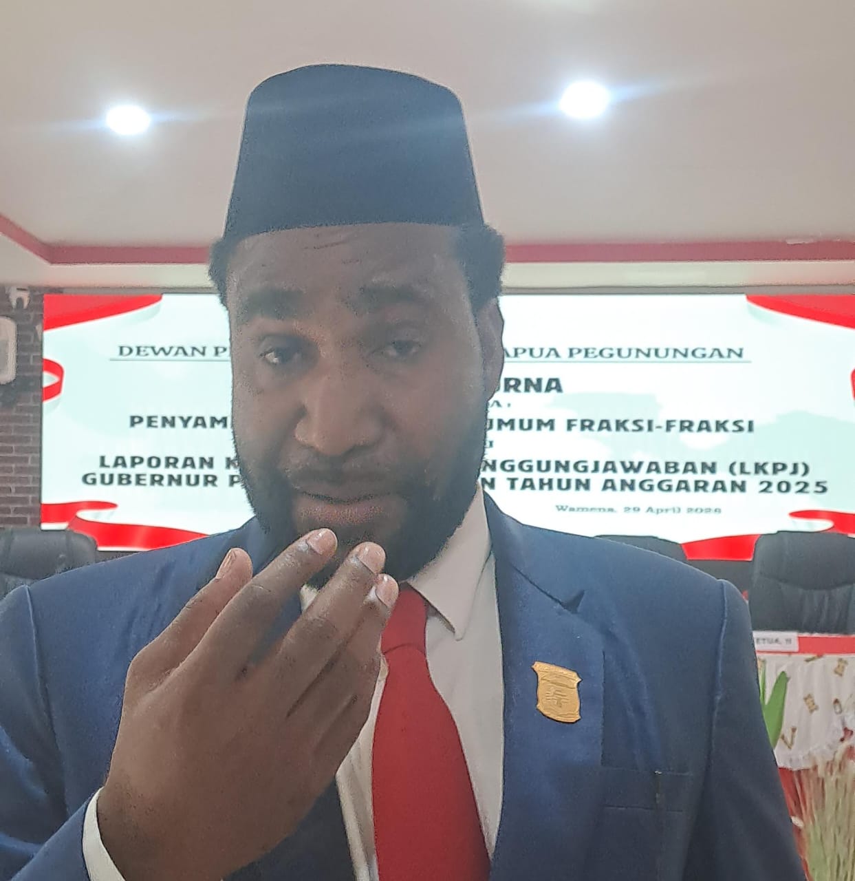 Ketua DPRP Provinsi Papua Pegunungan Yos Elepore. - Wagadei/Yas Wenda.