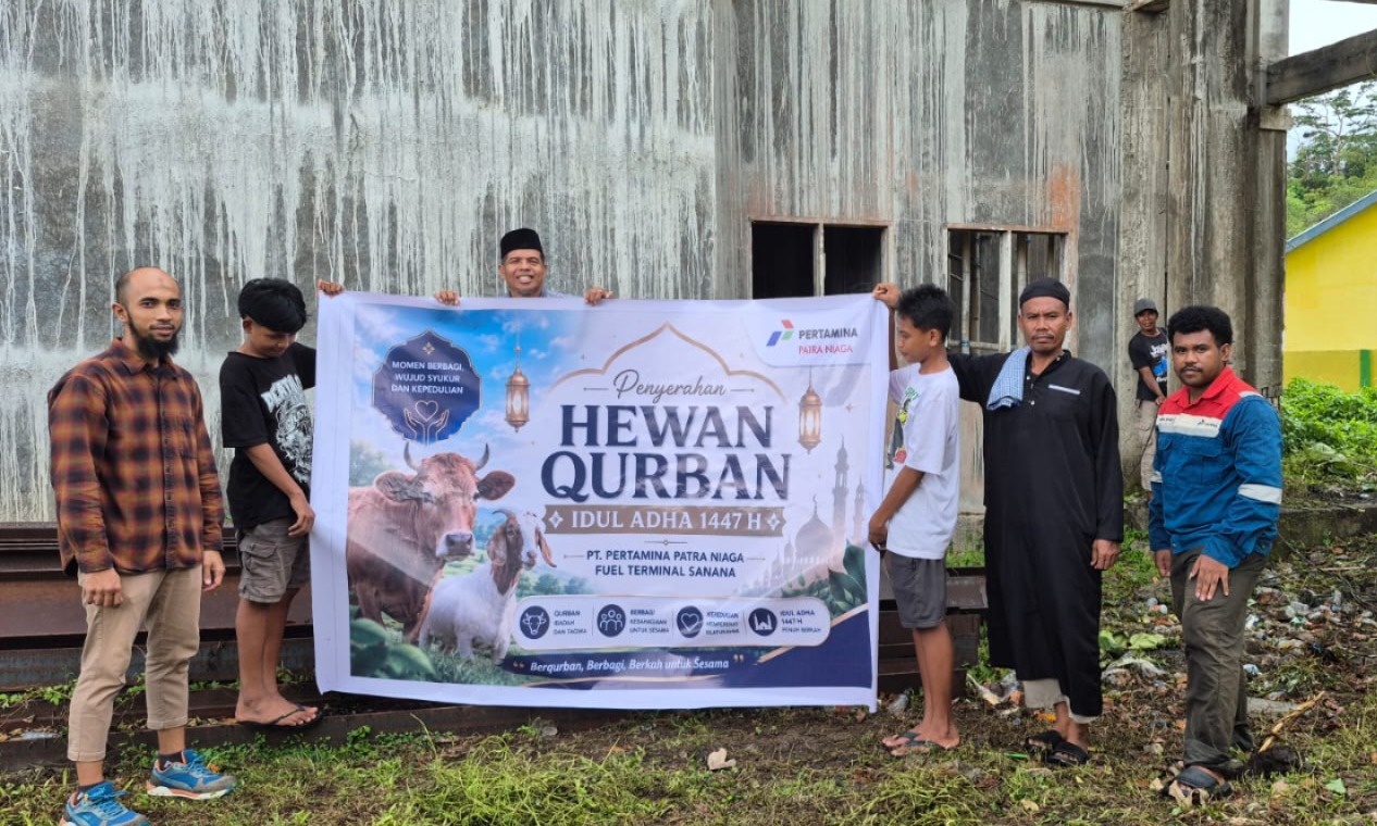 Dalam rangka berbagi keberkahan di Hari Raya Iduladha 1447 Hijriah, Pertamina Patra Niaga Regional Papua Maluku menyalurkan 134 ekor daging kurban, yang terdiri dari 76 ekor sapi dan 58 ekor kambing di berbagai wilayah operasional perusahaan.